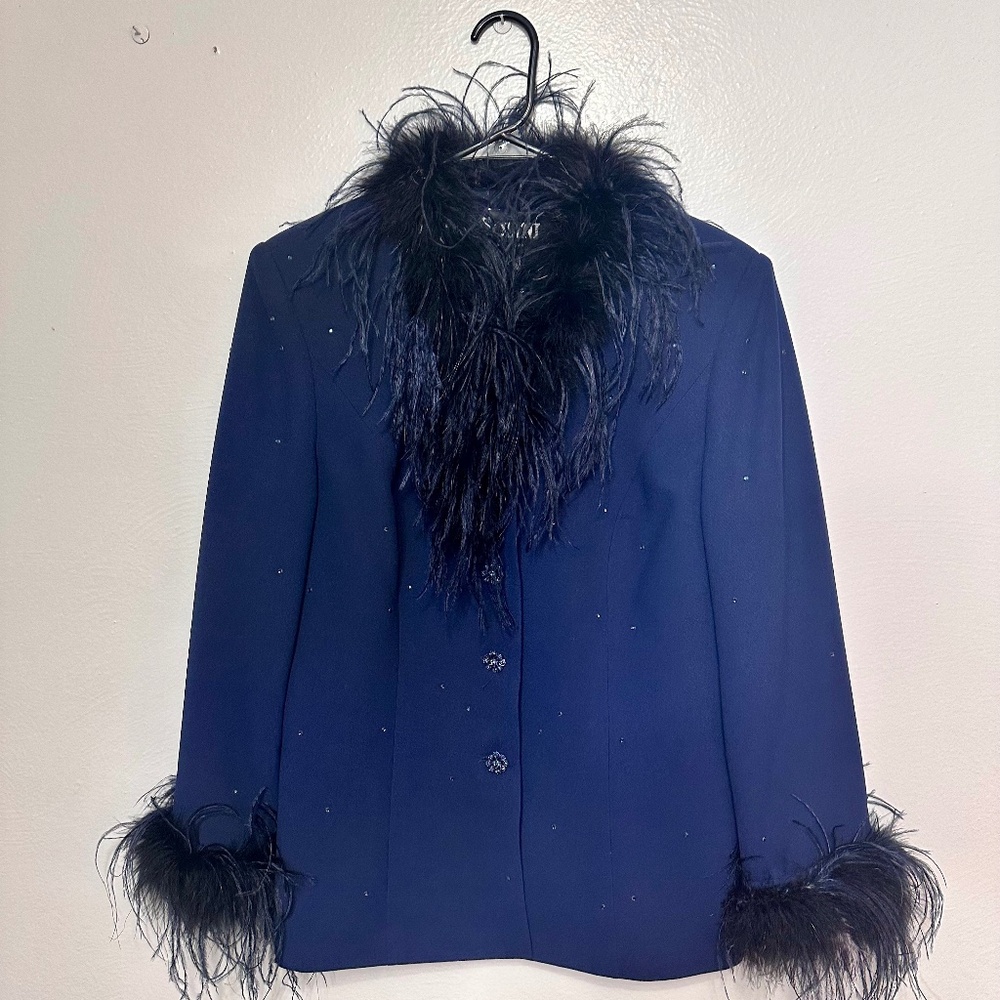 Navy Fur Collar jackdet